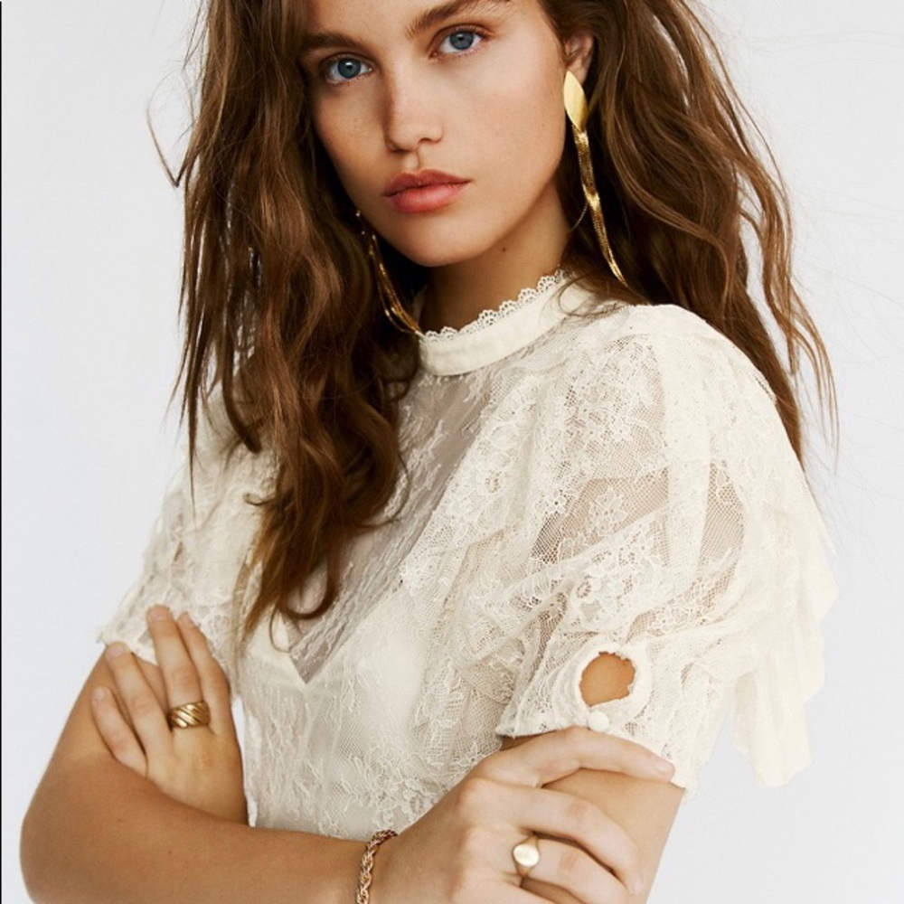 Free People Secret Admirer Lace blouse NWT